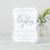 Elegante Bloeiende Script Regency Trouw Kaart (Staand voorkant)