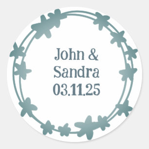 Elegante bloeiende sterren krans Botanicals Ronde Sticker