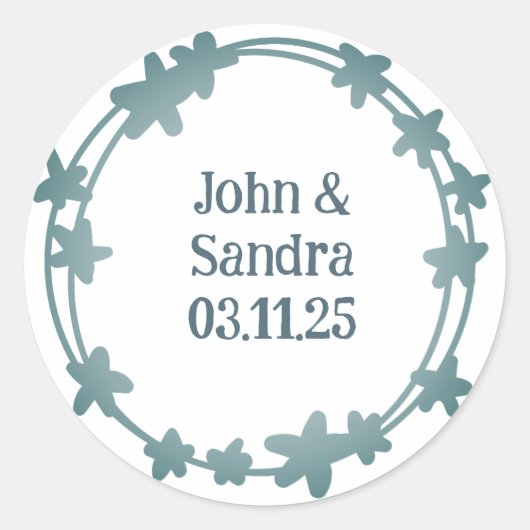 Elegante bloeiende sterren krans Botanicals Ronde Sticker (Voorkant)