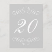 Elegante bloeiende tafelnummers (zilver / wit) (Voorkant)