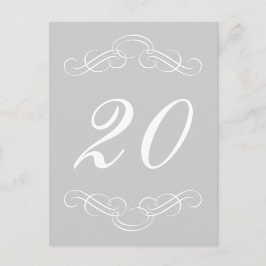 Elegante bloeiende tafelnummers (zilver / wit) (Voorkant)