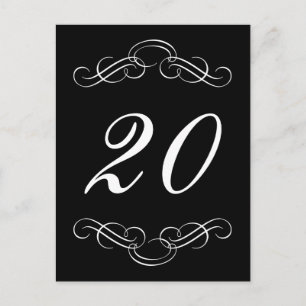Elegante bloeiende tafelnummers (zwart / wit)