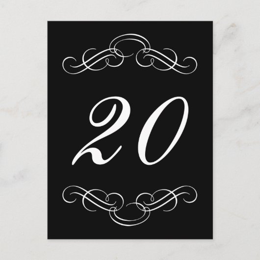 Elegante bloeiende tafelnummers (zwart / wit) (Voorkant)