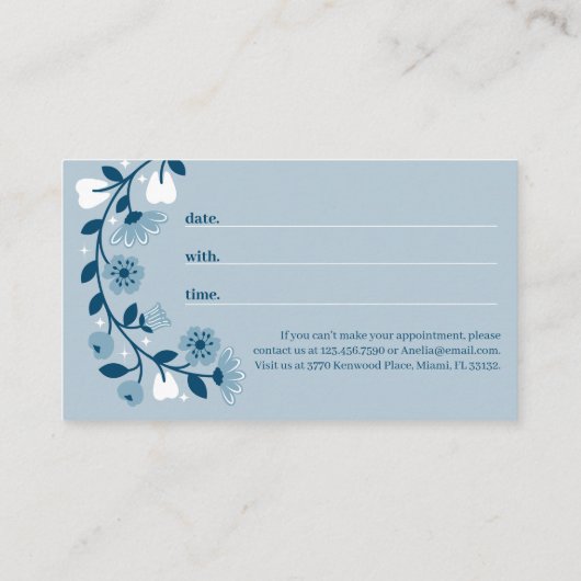 Elegante Bloeiende Tand Logo Monogram Afsprakenkaartje (Achterkant)