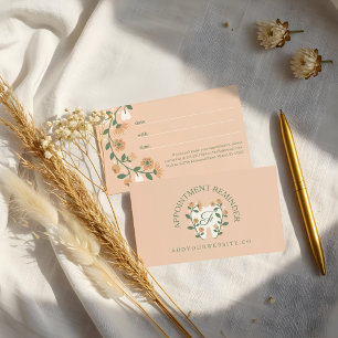 Elegante Bloeiende Tand Logo Monogram Afsprakenkaartje