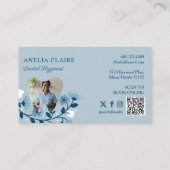 Elegante Bloeiende Tand Logo Monogram Visitekaartje (Achterkant)