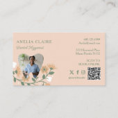 Elegante Bloeiende Tand Logo Monogram Visitekaartje (Achterkant)