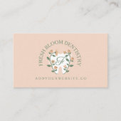 Elegante Bloeiende Tand Logo Monogram Visitekaartje (Voorkant)