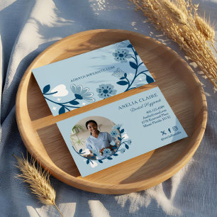 Elegante Bloeiende Tandheelkundige Hygiënist Foto Visitekaartje