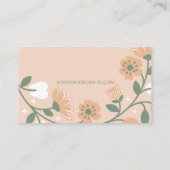 Elegante Bloeiende Tandheelkundige Hygiënist Foto Visitekaartje (Achterkant)