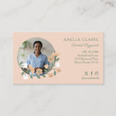 Elegante Bloeiende Tandheelkundige Hygiënist Foto Visitekaartje (Voorkant)