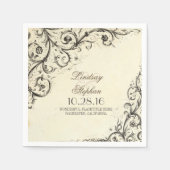 Elegante  bloeit bruiloft papieren servetten (Voorkant)