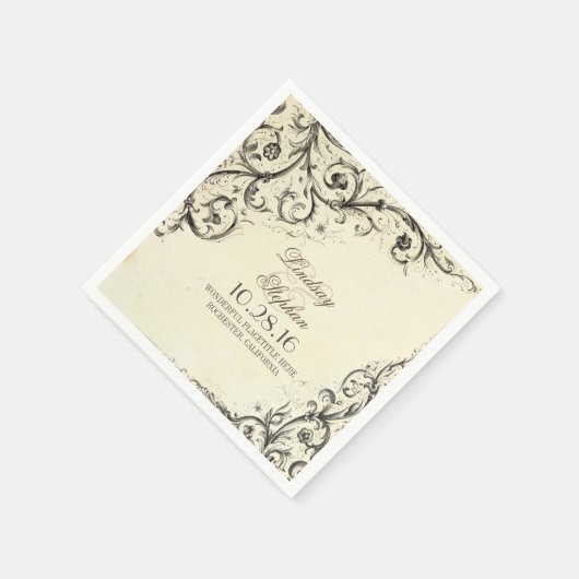 Elegante  bloeit bruiloft papieren servetten (Hoek)