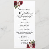 Elegante Bloem 1e Trouwdag Menu (Voorkant)