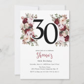 Elegante bloem 30e verjaardag kaart (Voorkant)