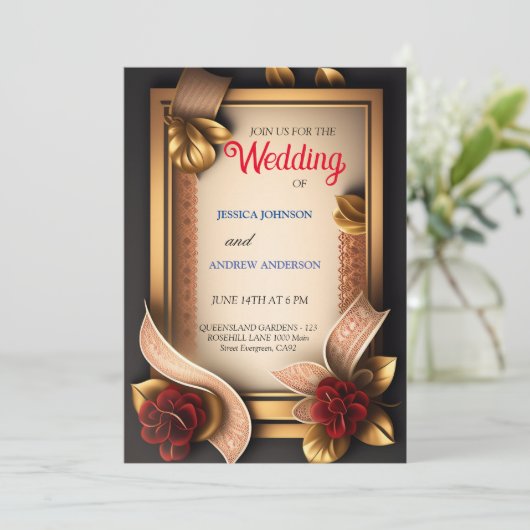 elegante bloem 3d kaart (Staand voorkant)