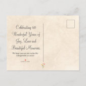 Elegante Bloem 60 Jaar Party Bloemen 60ste Verjaar Aankondigingskaart (Achterkant)
