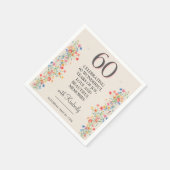 Elegante Bloem 60 Jaar Party Bloemen 60ste Verjaar Servet (Hoek)