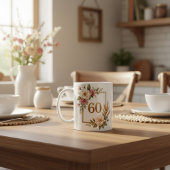 Elegante Bloem 60e Verjaardag Aangepaste Naam & Da Koffiemok