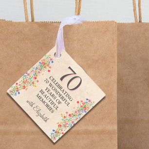 Elegante Bloem 70 Jaar Party Bloemen 70ste Verjaar Bedankjes Labels