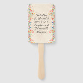 Elegante Bloem 70 Jaar Party Bloemen 70ste Verjaar Handwaaier (Achterkant)