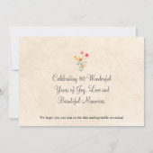 Elegante Bloem 80 Jaar Party Bloemen 80ste Verjaar Save The Date (Achterkant)