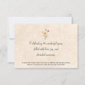 Elegante bloem 90 jaar feest Bloemen 90ste verjaar Bedankkaart (Achterkant)