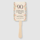 Elegante bloem 90 jaar feest Bloemen 90ste verjaar Handwaaier