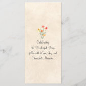 Elegante bloem 90 jaar feest Bloemen 90ste verjaar Menu (Achterkant)