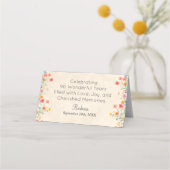 Elegante bloem 90 jaar feest Bloemen 90ste verjaar Plaatskaartje (Achterkant)