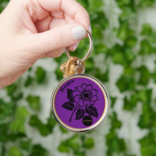 Elegante Bloem Aangepast Nuchterheid Geschenk Sleutelhanger (Hand)