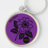 Elegante Bloem Aangepast Nuchterheid Geschenk Sleutelhanger (Voorkant)