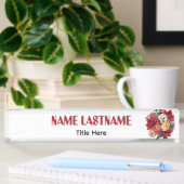 Elegante bloem aangepaste naam naambordje