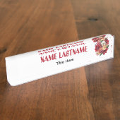 Elegante bloem aangepaste naam naambordje (Zijkant)