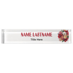 Elegante bloem aangepaste naam naambordje