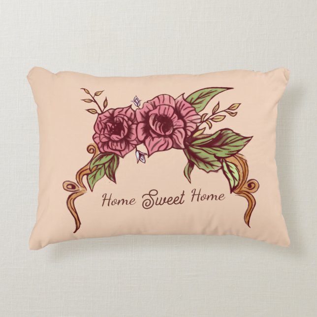 Elegante bloem accent kussen (Voorkant)