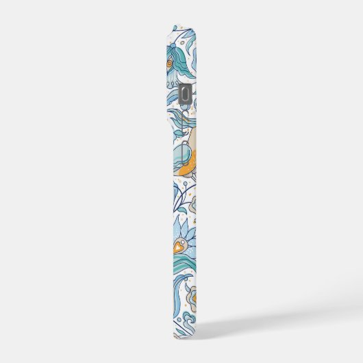 Elegante Bloem Arabesk iPhone 15 Pro Hoesje iPhone Hoesje (Linkerkant)