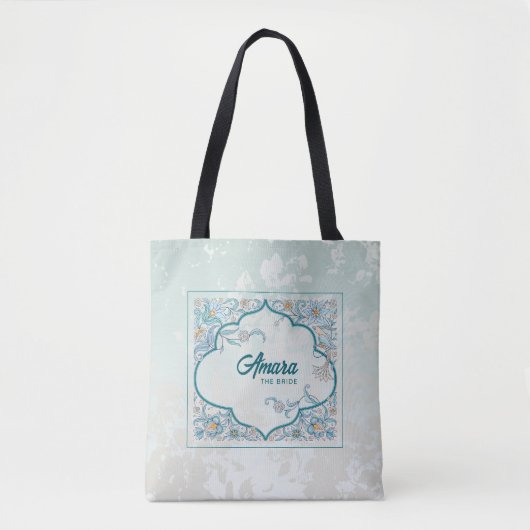 Elegante Bloem Arabesk Schoudertas Tote Bag (Voorkant)
