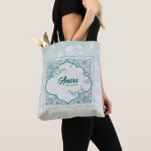 Elegante Bloem Arabesk Schoudertas Tote Bag (Dichtbij)