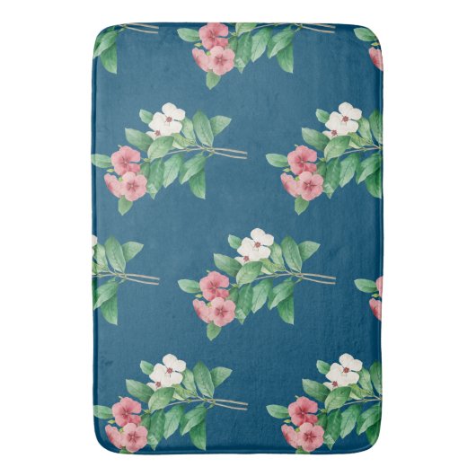 Elegante bloem badmat (Voorkant Verticaal)