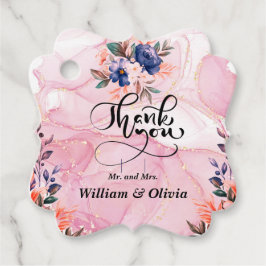 Elegante bloem bedankjes labels