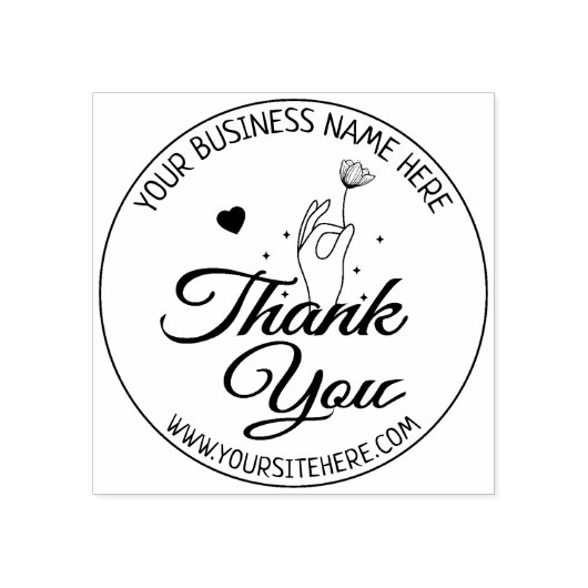 Elegante Bloem Bedankt Rubberstempel (Afrduk)