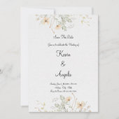 Elegante bloem Bewaar de datum wieden Kaart (Voorkant)