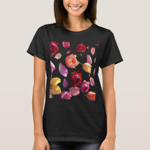 Elegante Bloem Blaadje Moderne Botanische Mode T-shirt