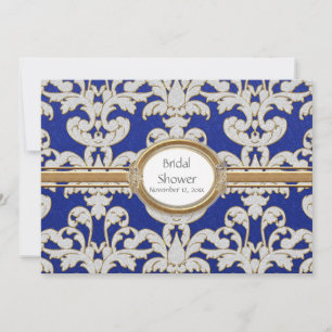 Elegante bloem bladmotief damast barok gouden krul kaart
