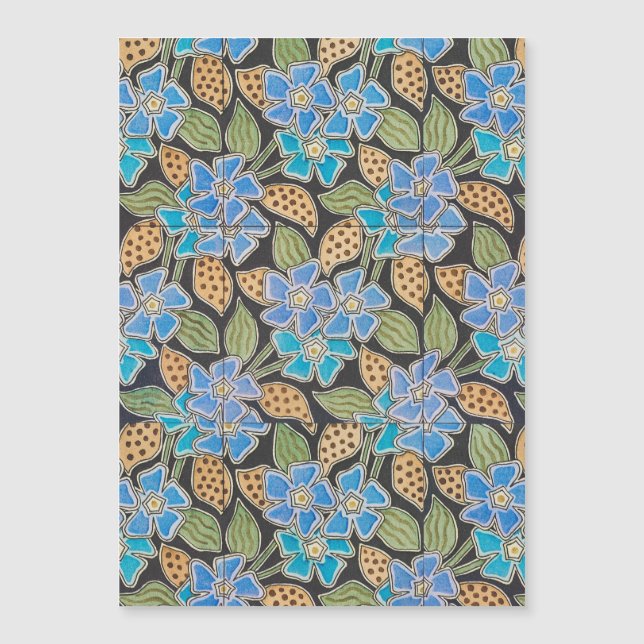 Elegante Bloem Blauw Periwinkle Floral Classic (Voorkant)