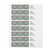 Elegante Bloem Blauw Periwinkle Floral Classic Adreslabel Wikkel (Vel)