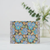Elegante Bloem Blauw Periwinkle Floral Classic Briefkaart (Staand voorkant)