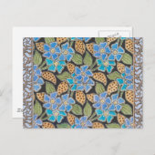 Elegante Bloem Blauw Periwinkle Floral Classic Briefkaart (Voorkant / Achterkant)