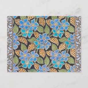 Elegante Bloem Blauw Periwinkle Floral Classic Briefkaart